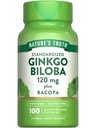 Nature's Truth Ginkgo Biloba 120mg | Plus Bacopa | 100 kiirvabastuskapslit | Standardiseeritud ekstrakt | Mitte-GMO ja Gluteenivaba toidulisand