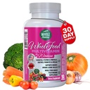Terve toit Multivitamiin Naistele Multivitamiin Folaadiga, B12 Metüül, Vitamiinid, Mineraalid, Probiootikumid ja Omegas, Vegan, Non GMO- 90 Kapslid (1)