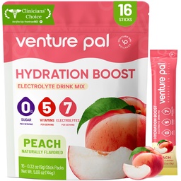 Venture Pal Sugar Free Electrolyte Powder Packets - Vedel Daily IV hüdratsioonipaketid | Elektrolüütide Joogi Segu 5 vitamiini ja 7 elektrolüüdiga | Keto Sõbralik | Mitte-GMO | Sertifitseeritud Vegan | 16 Pulgad