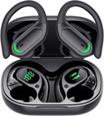 Traadita kõrvaklapid Bluetooth 5.4 Kõrvaklapid, 96 tunni mänguaeg, juhtmevaba laadimine LED-kuva, kõrvaklapid, ENC müra tühistamine, Hi-Fi heli, IP7 veekindel, sporditreeningute jaoks (sügav must)