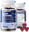 Melatonin Free 5-HTP GABA Supplement Gummies for Adults & Kids 12+ with L-Theanine, Magnesium Glycinate, L-Tryptophan, Apigenin - Sugar Free, Strawberry Flavor, Vegan, 120 Count