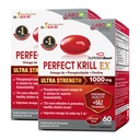 LABO Nutrition Perfect Krill EX, 1000mg Antarktika krillõli Omega 3 EPA DHA, Kõrgeimad fosfolipiidid (üle 56%) koos koliiniga, astaksantiin | Südameaju liigese tervis, valmistatud USAs, 60 softgelsX2