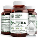 Natural Nutra Vegan Methyl B12 1000mcg, Heart Health and Energy Booster Supplement, Gluteenivaba, Toetage Energia Muundamist, Suurendage Immuunvastust, Aidake Aju funktsiooni, 100 Vegan Lozenges