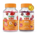Elujõuline D-vitamiini lapsed + Raud ja C-vitamiin Lapsed, Gummies Bundle - suurepärane maitse, vitamiinilisand, Gluteenivaba, GMO-vaba, närimiskumm