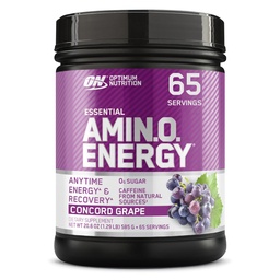 Optimum Nutrition Amino Energy - Pre Treening rohelise tee, BCAA, Aminohapped, Keto Sõbralik, Rohelise Kohvi ekstrakt, energiapulber - Concord Viinamarja, 65 Servings (pakendamine võib varieeruda)