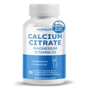 Kaltsiumtsitraat Magneesium D3-vitamiin - tervislike luude, närvide ja lihaste toetamine, imendumine - valmistatud ja testitud USA-s