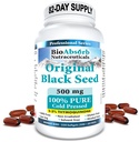 Bioabsorb mustade seemnete õlikapslid, 82-päevane varu, külmpressitud puhas must-köömneseemneõli (Nigella Sativa) (330 pehmegeeli, 500 mg)