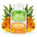 Parker Naturals Wild Lettuce Extract & California Unimagunaseemnete Täiendus, 2 Way Premium Tugevus Taimne Täiendus Tervislik Sleep & Relief Support, 120 kapslit