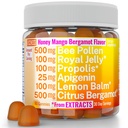 Bee Pollen Apigenin Citrus Bergamot Gummies w Orgaaniline Propolis Royal Jelly Honey Sidrun Balm Extract, Supplement for Men Kids, Tincture Drops Pulber Kapsel Herb Kapslid Lisandid Alt, Pollan Polen