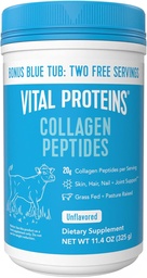Vitaalvalgud Kollageen Peptiidid Pulber - toetab juukseid, küünte, nahka, liigeste tervist, maitsestamata, nullsuhkrut, 11,4oz