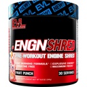 EVL Ultimate Pre Workout Powder - Thermogenic Fat Burn Support Preworkout Powder Drink for Last Energy Focus and Stamina - ENGN Shred Intense Creatine Free Preworkout Drink Mix - Fruit Punch