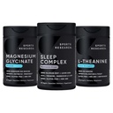 Sport Research Double Strength L-Theanine Supplement Softgels Fookuses & Lõõgastav, Magneesium Glütsinaat Rahulik Sleep & Ensümaatilised protsessid + Sleep Complex Melatoniinivaba Vegan Kapslid