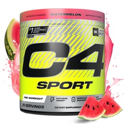 Cellucor C4 Sport Pre Workout Pulber - NSF sertifitseeritud sport - Elitehüdratsioon - 200mg kofeiini + kreatiini + beeta-alaniin - elektrolüüdid ja energialisa - arbuus, 20 serveerimist