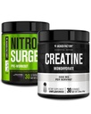 Jacked Factory NITROSURGE Pre Workout Supplement (Viin, 30 Servings) & Kreatiin Monohüdraadi pulber (maitsestamata, 30 Servings)