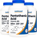 Nutrikost pantoteenhape (vitamiin B5) 500 mg, 240 kapslit (3 pudelit)