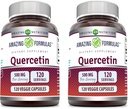Amazing valemid Quercetin 500mg Veggie kapslid täiendada | Mitte-GMO | Gluteenivaba | toetab üldist tervist ja heaolu (120 Count | 2 Pack)