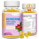 Berberiin koos Ceylon Cinnamon Gummies, kõrge potentsiaaliga Berberine HCI täiendus, immuuntervise tugi, 120 Mango maitsestatud kummikud