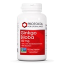 PROTOKOLL LIFE BALANCE Ginkgo Biloba - 120 mg Ginkgo Biloba ekstrakt - koos Eleutheroga - aju tervise ja vereringluse toetamiseks - Piimavaba ja mitte-GMO - 100 Veg kapslit
