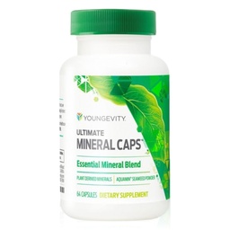 Youngevity Ultimate Mineral CapsTM - 70+ Essential Full Spectrum Trace Minerals - Toitaine-Dense, Tuletatud Humic & Aquamin merevetikad (64 kapslit) (pakk 4)