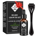 RAFFIN Beard Growth Kit, Upgraded Beard Growth Oil (2Oz) w/Maximum Thickening Biotin & Castor Oil for Spot/Patchy Beard, Achieve Fuller, Thicker & Healthier Beards, Kingitused Talle Boyfriend abikaasa isa