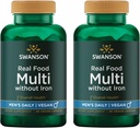 Swanson Real Food Multi Meeste multivitamiini multimineral Meeste tervis Eesnäärme stressireaktsiooni põie täiendus Vegan Gluteenivaba Mitte-GMO 90 Veggie kapslid Veg Caps (2 Pack)