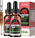 (2 Pack) Berberine HCL Vedeliktilgad - 1500 mg Väga imenduv Berberiin Vedeliktilgad - Berberine Veggie Täiendus Immuunsüsteemile, Seedesüsteemile ja südame tervise toetamisele, Maasikamaitse - 4 FL Oz