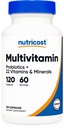 Nutrikost Multivitamiin Probiootikumidega 120 Taimekapslit - pakendatud vitamiinide ja mineraalidega