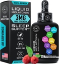 Vedel melatoniin täiskasvanutele ja lastele - 3 mg ekstra tugevust sublingvaalne vedelik melatoniin lastele ja täiskasvanutele - une kiired liposomaalsed tilgad - looduslik vaarika maitse uneabi - 60 ml