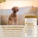 Larry 8-in-1 multivitamiini koer | Süda, seedimine, maks, nahk, karv ja ühine tugi koertele | Koera vitamiinid vitamiinide, mineraalide, oomegade ja glükosamiiniga Kondroitiin | 60 pehmet närimist