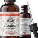Lagritsatinktuur, orgaaniline lagritsaekstrakt (Glycyrrhiza Glabra) Kuivatatud juur, taimsed lisandid, mitte-GMO külmapressitud orgaanilistes köögiviljades Glütseriini 2 oz, 670 mg