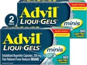 Advil Liqui-Gels minis Valu leevendaja ja palaviku vähendaja, valuvaigistid täiskasvanutele ibuprofeeniga 200mg valu leevendamiseks - 2x160 vedelat täidetud kapslit