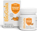 BioGaia Immune Active Kids | Probiootikum + D-vitamiin | seedetrakti ja immuunsüsteemi tervise jaoks | vanuses 3+ | Allergen, Dairy, Soy & Gluten Free | Usaldusväärne lastearstide poolt | 30 päeva pakkumine | Oranž maitsestatud närimiskõlblik