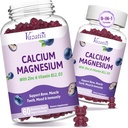 2 Pack Kaltsium Magneesium Tsink Kummid vitamiin D3 ja B12, suhkruvaba kaltsiumi täiendused naistele Mehed, Vegan Mustika Maitse