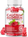 Kaltsiummagneesium tsink D3-vitamiini lisandiga, suhkruvaba kaltsiumkummid naistele meestele, kõrge imendumisega tsinkkummid luudele ja lihastele & immuuntervisele, Vegan Vaarikamaitse - 60 krahv
