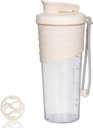 Shaker Bottle for Protein Mixs, 24 oz, Protein Shaker with Whisk Ball, Mixer Bottle, Portable Pre Workout Whey Drink Shaker Cup, Beige