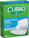 Curad Non-Stick Pads, 3 tolli X 4 tolli 10 loend
