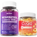 Suhkruvaba Resveratrol Gummies 1500mg + CoQ10 200mg 100mg Täidetud kummikud Magneesiumi tugi Tervislik vananemine ja pikaealisus