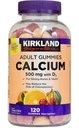 Kirkland Allkiri Närimiskaltsium D3-vitamiiniga Täiskasvanud kummikud, 120 ct x 1 pudel