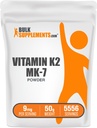 BulkSupplements.com Vitamiin K2 Pulber - Vitamiin K2 MK-7, nagu menakinoonipulber - K2 vitamiinilisand tervise jaoks, gluteenivaba, 9 mg serveerimise kohta, 50 g (1,8 oz) (pakk 1)