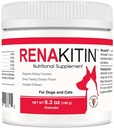 Renakitin Neerulisandid Koertele Kassid - Sisaldab Chitosan & Kaltsiumkarbonaati, Toetab Optimaalset Neerufunktsiooni, Suurepärane Maitse Kana Maitse, 6,3 oz