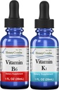 HoneyCombs Vitamiin B6 & K1 tilgad - Vegani püridoksiin ja K-vitamiini ekstraktid Vegani jaoks, toetab üldist tervist, mitte-GMO Vitamiin Vedel ekstrakt, 1 fl oz Iga