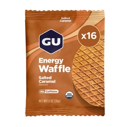 GU Energy Stroopwafel Salty karamelli spordi toitumisvahvel, kofeiinivaba ja Kosher piimatööstus, On-the-Go energia iga treeningu jaoks, 16 Count