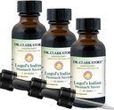 Dr Clark Lugoli joodi 2% lahendus - vesi ja 2% granuleeritud jood - looduslik kõhu leevendamine ja tervishoid - 1 fl. Oz koos Dropper 3Pack