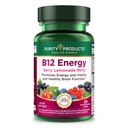 Puhtus Tooted B-12 Energia Berry Lemonaad Sulatatud metüülkobalamiin B12 - vitamiinid B6, D3, foolhape ja biotiin - kõrge imendumisega MekobalActive B 12-30 Melting tabletid