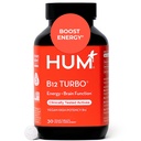 HUM B12 Turbo, vitamiin B12 toidulisand, igapäevane energiatoetus, kaltsium luude tervise jaoks, B-12 vitamiinienergia toidulisandid, gluteenivaba, vegan, non GMO, 30 vegani suure tugevusega tabletid