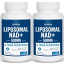 Liposomal NAD+ 500 mg + Trans-Resveratrool 300 mg , Superiorne imendumine , Tõeline NAD täiendus efektiivne kui NMN , nikotiinamiid Ribosiid rakuenergia metabolismiks ja DNA parandamiseks , Tervislik vananemine , 120 Softgels