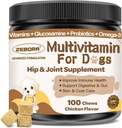 Koer multivitamiin mineraalidega üldiseks terviseks - koerte vitamiinid ja toidulisandid glükosamiiniga, probiootikumid kutsikatele ja vanematele koertele mineraalidega - Omega 3 kalaõli nahale ja kate - 100 närimist