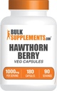 BulkSupplements.com Hawthorn Berry kapslid - taimsed toidulisandid, Hawthorn Berry Extract 1000mg - gluteenivaba, 2 kapslit serveerimise kohta, 180 loend (pakk 1)