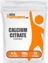 BulkSupplements.com Kaltsiumtsitraadi pulber - kaltsiumilisand, kõrge biosaadavus - maitsestamata & gluteenivaba, 4,5 g serveerimise kohta, 100 g (3,5 oz) (pakk 1)
